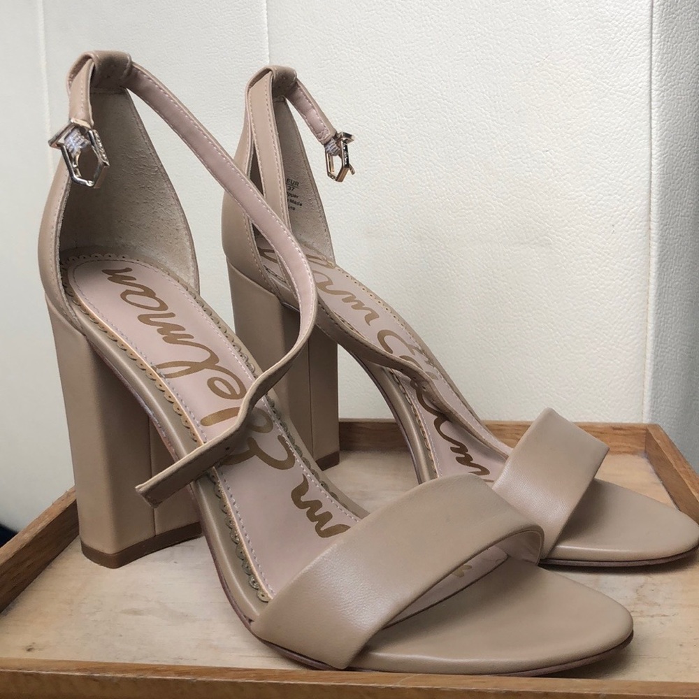 Sam Edelman Yaro Nude Ankle Strap Sandal High Heel